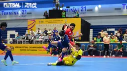 Timnas Futasl Indonesia meraih kemenangan telak 5-1 atas tuan rumah Thailand dalam laga semifinal yang digelar di Terminal Hall, Nakhon Ratchasima, Jumat (8/11/2024). (Dok Federasi Futsal Indonesia)