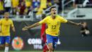 Philippe Coutinho (2kiri) merayakan golnya ke gawang Haiti pada lanjutan penyisihan grup Copa America Centenario 2016 di Stadion Camping World, Orlando, Florida, AS, (9/6/2016) WIB. (Mandatory Credit: Kim Klement-USA TODAY Sports)