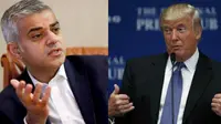 Wali Kota London, Sadiq Khan (kiri), dan Capres AS dari Partai Republik, Donald Trump (kanan) (Reuters).