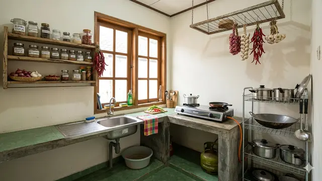 Model Dapur Sederhana Ukuran 2x2 di Kampung yang Fungsional