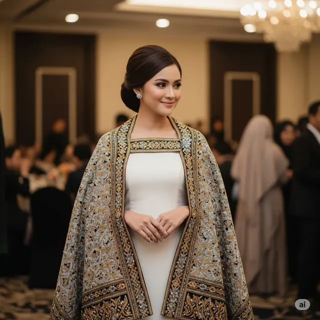 Dress Cape Brokat