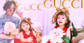 Demam tren Gucci Model Challenge tengah merajalela Tak ketinggalan di kalangan selebriti Indonesia. Asmirandah dan sang putri, Chole juga ikut meramaikan tren tersebut. (Instagram/instagram89).