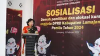 Ketua KPU Lumajang  Yuyun Baharita sosialisasikan Dapil baru di Lumajang (Istimewa)