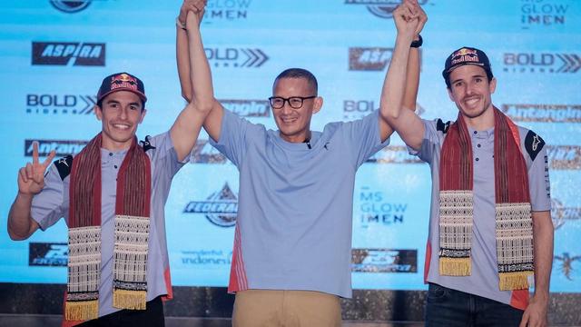 Sandiaga Uno Bersama Marc Marquez dan Alex Marquez