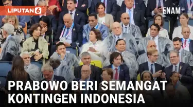 MESKI HUJAN DERAS, PRABOWO BERI SEMANGAT KONTINGEN INDONESIA DI OLIMPIADE PARIS 2024