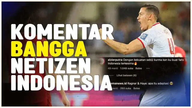 Berita video kumpulan reaksi bangga dari para netizen negara +62, setelah Timnas Indonesia menang atas Vietnam dalam laga putaran kedua Kualifikasi Piala Dunia 2026, Selasa (26/3/2024) malam WIB.