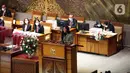 Ketua Komisi I DPR RI Meutya Hafid saat Sidang Paripurna di Kompleks Parlemen, Jakarta, Senin (8/11/2021). DPR menyepakati penetapan Jenderal TNI Andika Perkasa sebagai Panglima TNI setelah melalui uji kepatutan dan kelayakan di Komisi I DPR. (Liputan6.com/Johan Tallo)