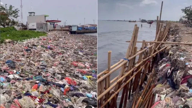 5 Potret Perbedaan Pantai Teluk Labuan Pandeglang Usai Dibersihkan Pandawara Group
