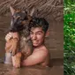 Disebut Tarzan Kalimantan, Ini 6 Potret Andrew Kalaweit Bareng Anjing Peliharaan (IG/andrewkalaweit YT/Andrew Kalaweit)