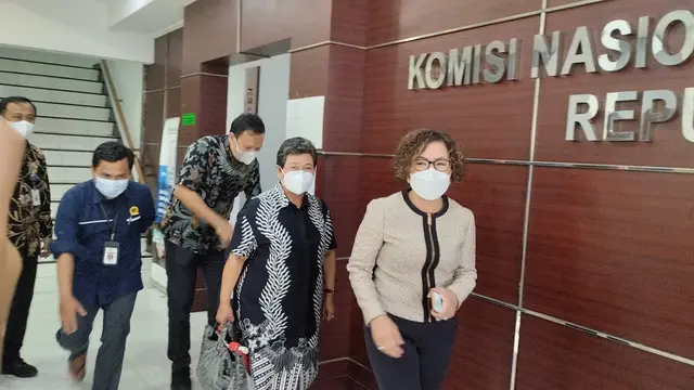 Direktur Program Indosiar Harsiwi Achmad mendatangi Komnas HAM di Jalan Latuhari, Menteng, Jakarta Pusat, Jumat (21/10/2022).