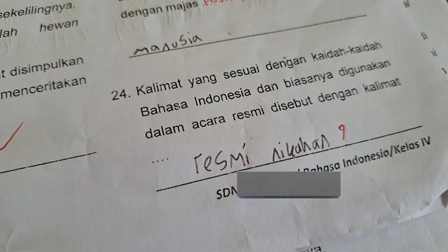 10 Potret Jawaban UAS Anak SD Ini Kocak, Bikin Guru yang Mengkoreksi Geleng Kepala