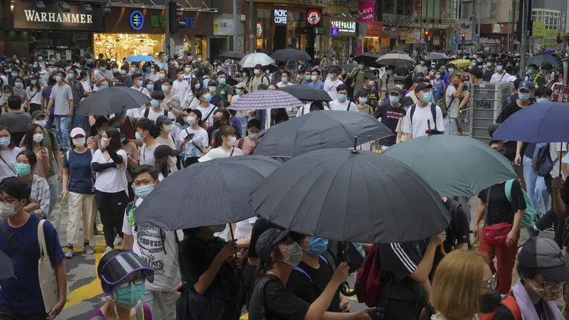 FOTO: Unjuk Rasa Menentang UU Keamanan Nasional di Hong Kong