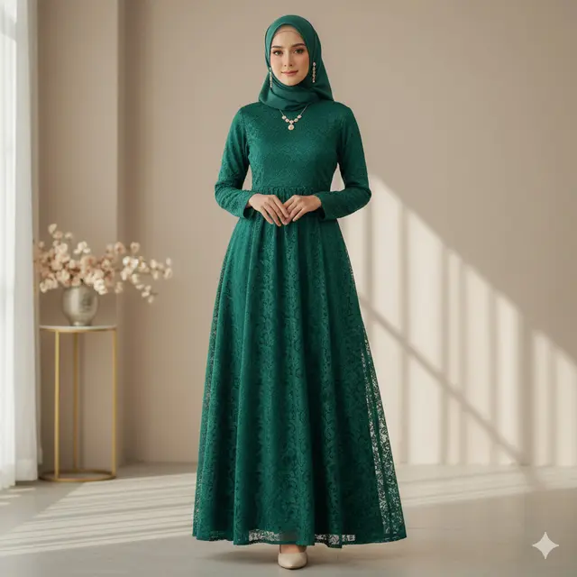 Model Gamis untuk Wanita Berperut Buncit