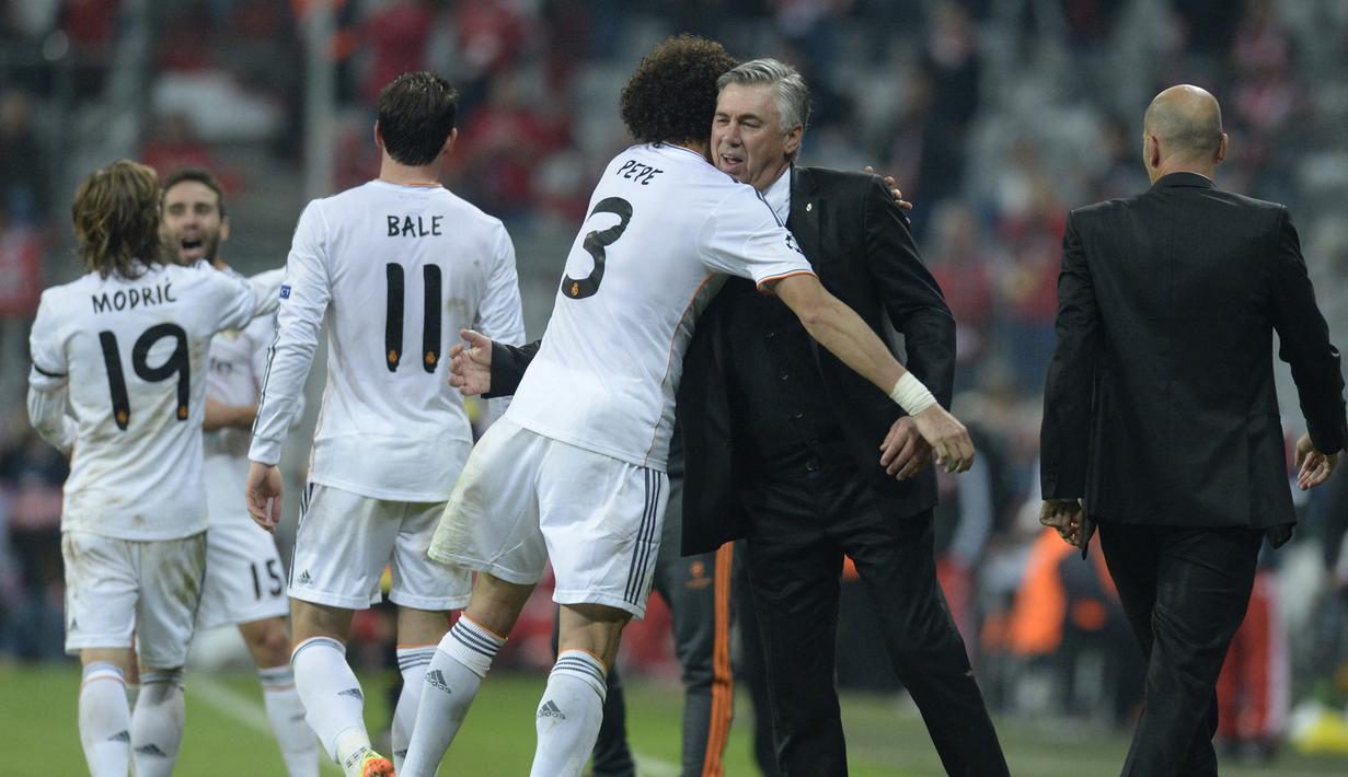 Berdasarkan data di atas, Real Madrid berhasil mencatat rata-rata 74,79 kemenangan saat ditangani Carlo Ancelotti dengan mencetak 322 gol kebobolan 103 gol. (AFP/Christof Stache)