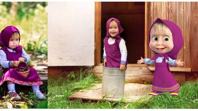 Lucunya, Gadis Kecil Ini Mirip Tokoh Kartun Masha