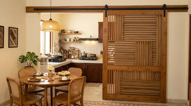 6 Model Pintu Geser untuk Memisahkan Dapur dan Ruang Makan, Praktis dan Estetik