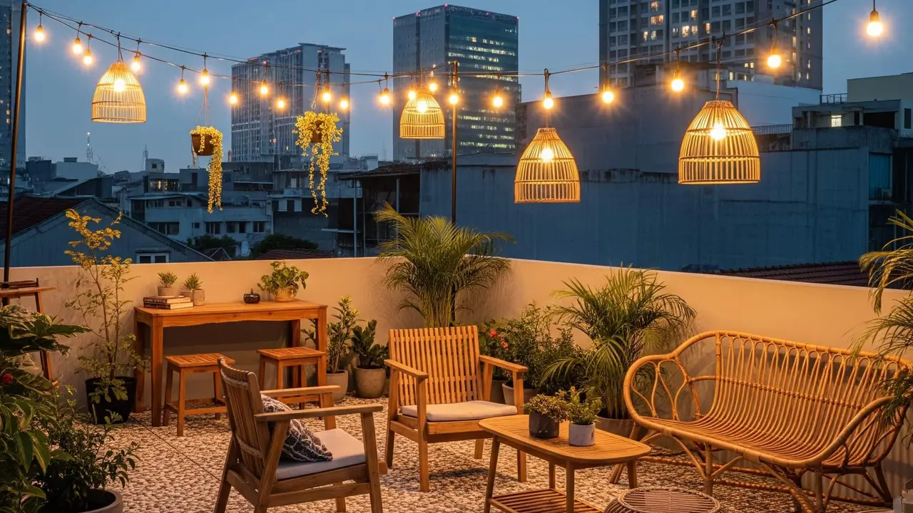 Desain Rooftop di Rumah Kecil Padat Penduduk Tapi Tetap Estetik