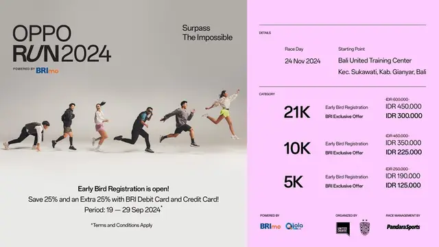 OPPO Run 2024 Bersama BRImo Buka Early Bird, Dapatkan Special Package Diskon hingga 50%
