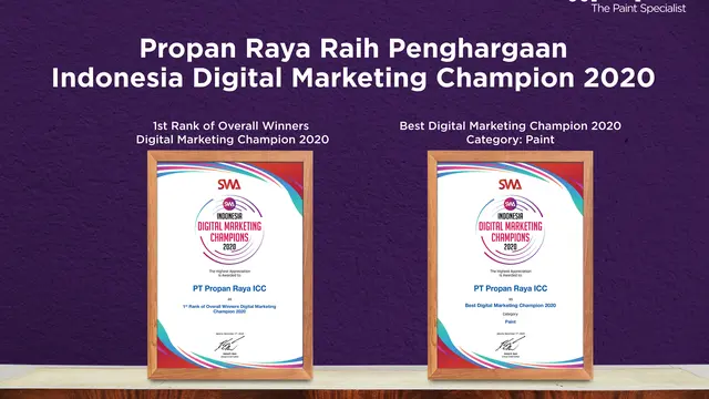Perusahaan Cat Raih Penghargaan di Indonesia Digital Marketing Champions 2020