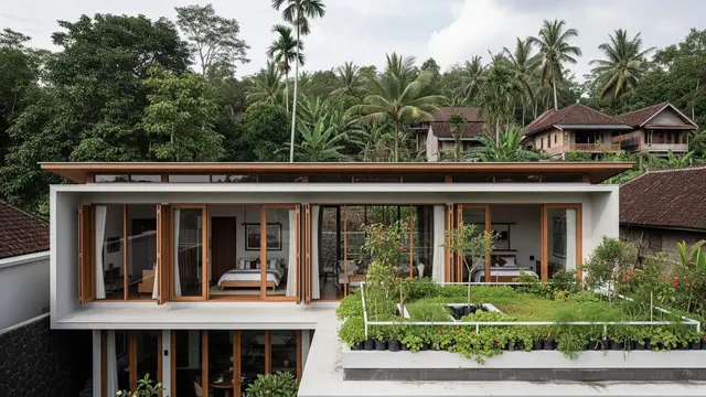 model rumah minimalis di desa dengan atap datar ala rumah modern