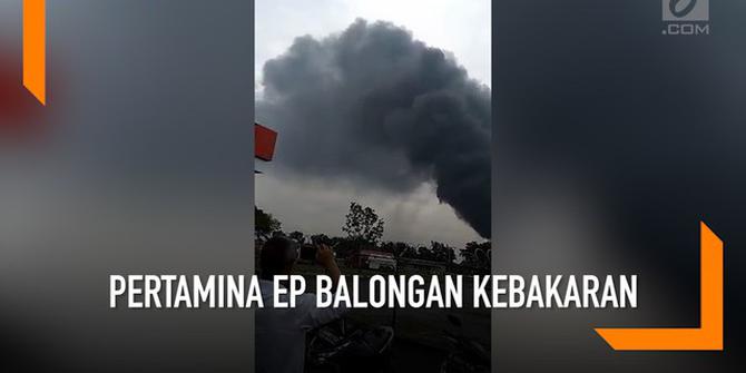 VIDEO: Asap Membumbung Tinggi saat Kebakaran di Pertamina Balongan