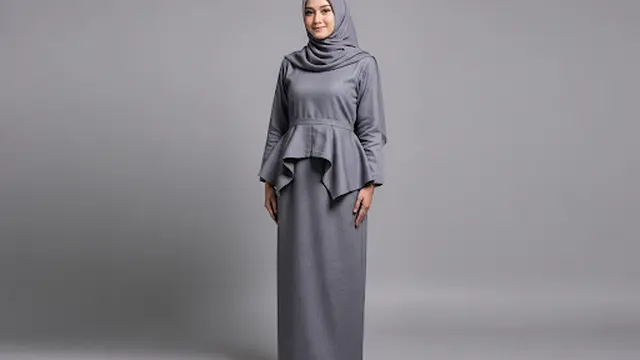 Gamis Peplum Linen