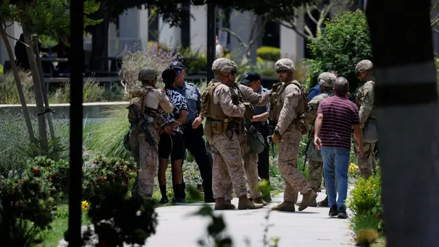 Perkuat Garda Nasional, Ratusan Marinir AS Diterjunkan Jaga Los Angeles