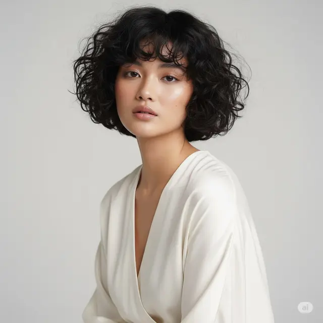 Gaya Rambut Bob Pendek Korea Terhits 2025 Curly Bob