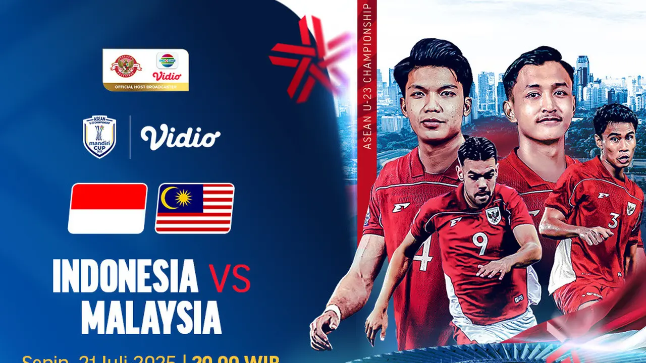 Link Live Streaming Indonesia vs Malaysia -  ASEAN U-23 Mandiri Cup 2025 di Vidio