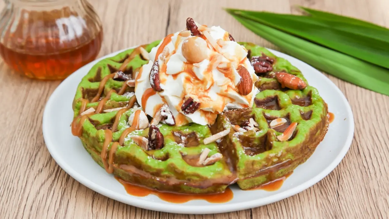resep waffle hijau