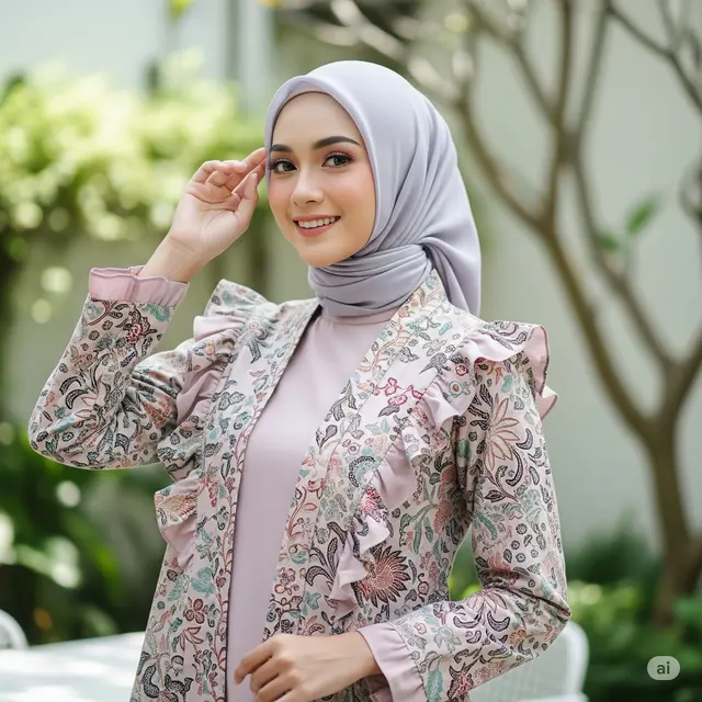 Outer Batik dengan Detail Ruffle