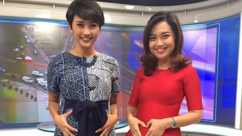 Meski Sedang Hamil, 2 News Presenter Cantik Ini Tetap Bersemangat