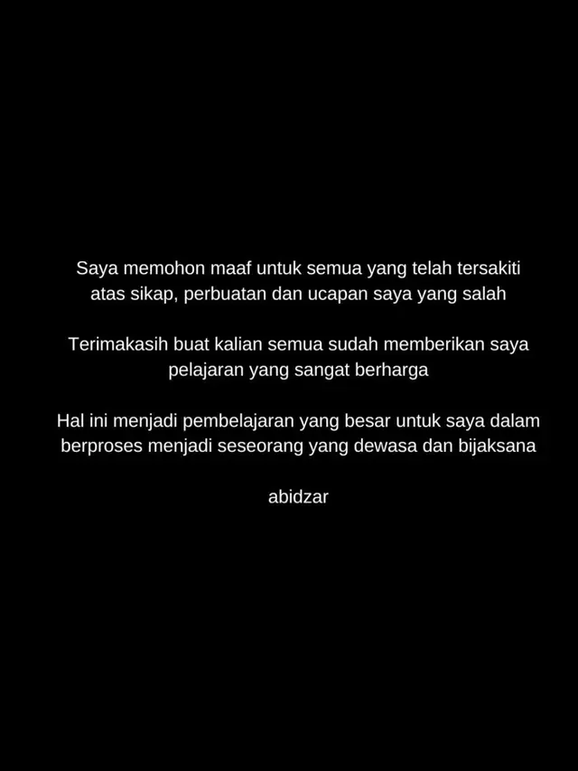 Abidzar dan Falcon Pictures rilis permintaan maaf. (credit: instagram.com/abidzar73/falconpictures_)