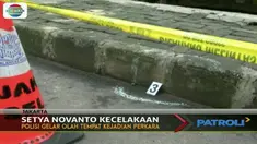 Tujuh titik kecelakaan Setya Novanto di Jalan Permata Hijau ditandai polisi.