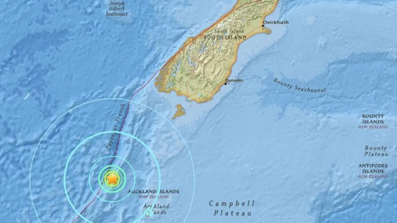 Lokasi gempa di Selandia Baru. (Daily Star)