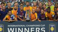 Barcelona saat menjadi juara International Champions Cup 2018. (AFP/Hector Retamal)