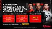 Link Live Streaming F1 GP Austria 2022 di Vidio Pekan Ini, 8-10 Juli 2022