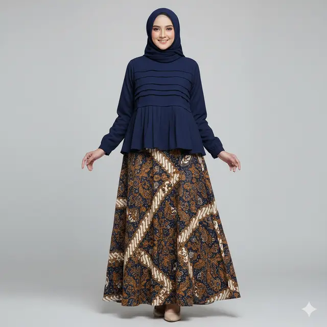 7 Model Gamis Batik Kombinasi Rempel, Tampilan Anggun yang Cocok untuk Berbagai Acara