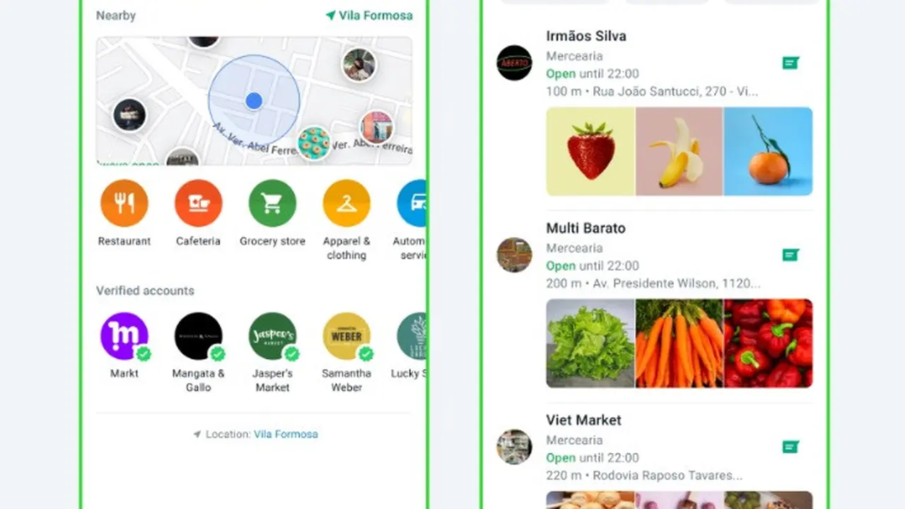 Tampilan pencarian bisnis di WhatsApp (Dok. Meta)