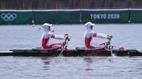 Tim dayung putri Indonesia dari nomor lightweight double sculls gagal melaju ke semifinal Olimpiade 2020. (dok. Olimpiade 2020)