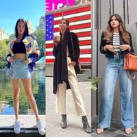 Tampil sporty chic, Anya Geraldine memadukan varsity jacket sebagai outer dengan crop top dan mini skirt. @anyageraldine.