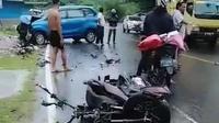 Kecelakaan maut di jalan poros Balikpapan-Samarinda.