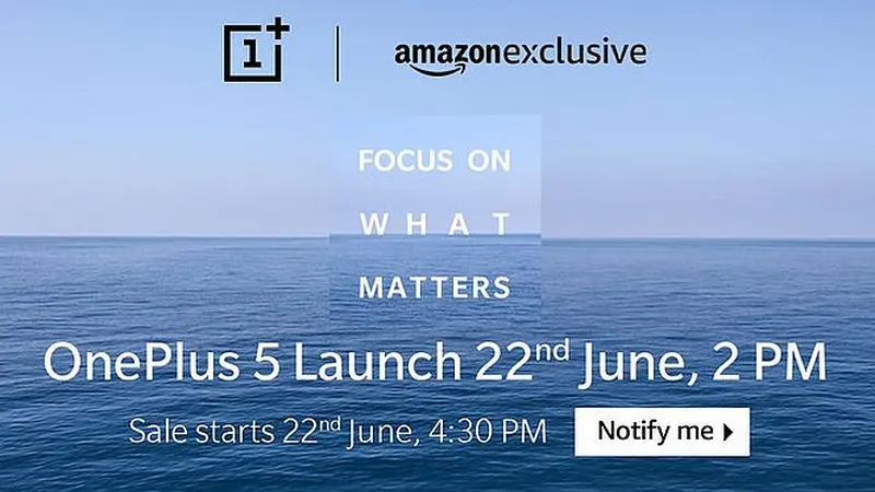 Toko ritel online Amazon India mengumumkan, penjualan smartphone terbaru OnePlus itu akan dimulai pada 22 Juni 2017.