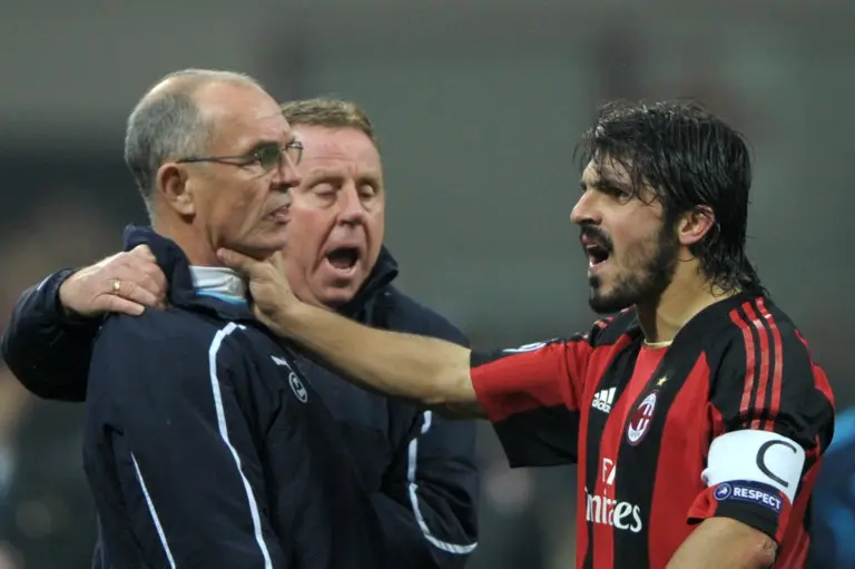 Gennaro Gattuso sempat mencekik asisten pelatih Tottenham Hotspur, Joe Jordan. (AFP/Giuseppe Cacace)