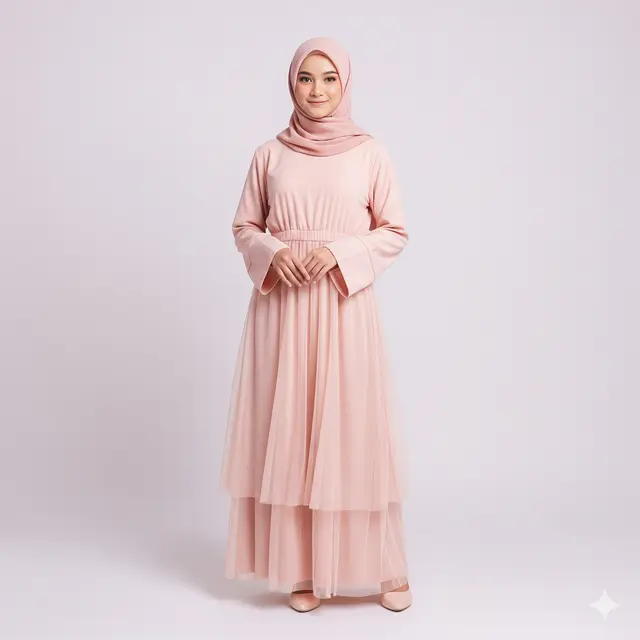 Model Gamis Warna Pastel Modern untuk Remaja. Gemini