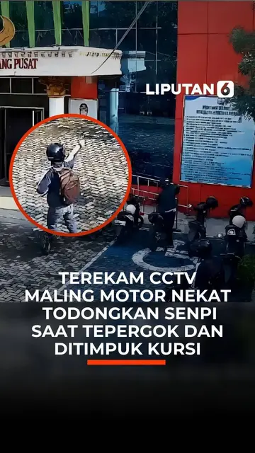 Terekam CCTV Maling Motor Nekat Todongkan Senpi Saat Terpergok