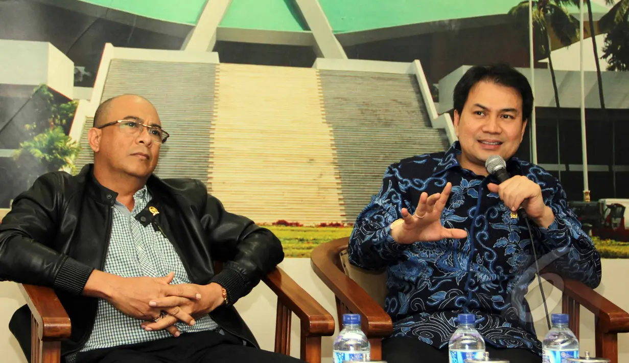 Diskusi " Mungkinkah Hak Angket Lengserkan Menteri Yasonna Laoly ? di Pressroom DPR, Nusantara III, Senayan, Jakarta, Kamis (2/4/2015). (Liputan6.com/Helmi Afandi) 