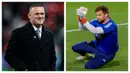 Wayne Rooney - David Marshall. Wayne Rooney berusia 35 tahun saat ditunjuk menjadi manajer tetap Derby County pada Januari 2021. Ia lebih muda dari kiper Derby County, David Marshall yang telah berusia 36 tahun. (AFP/Adrian Dennis/Jack Guez)