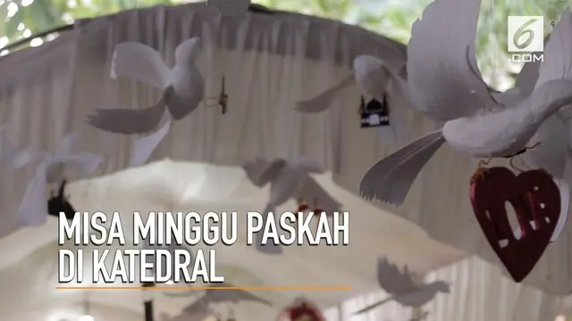 Ribuan jemaat hadiri Misa Minggu Paskah di Gereja Katedral Jakarta.