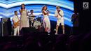 Grup vokal GAC, Gamaliel, Cantika dan Audrey menghibur penggemar dalam acara "Hodgepodge Superfest 2019" di Allianz Ecopark, Ancol, Sabtu (31/8/2019). Grup yang berdiri sejak 2009 itu menjadikan aksi mereka di Hodgepodge Festival 2019 sebagai panggung perpisahan. (Liputan6.com/Herman Zakharia)